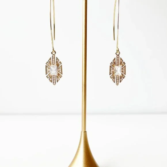 Art Deco Threader Earrings - Picture 2 of 3